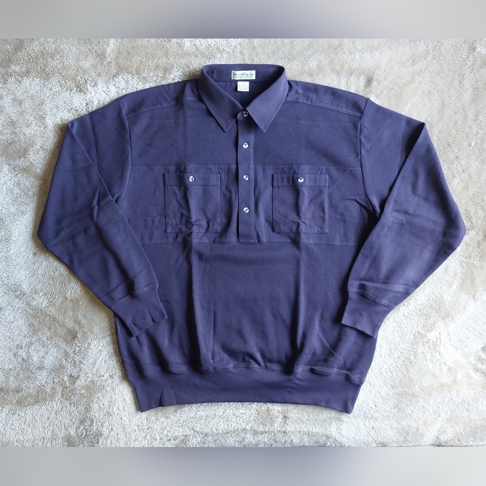 Vtg Norm Thompson Men's Purple Long Sleeve Polo Shirt | XL